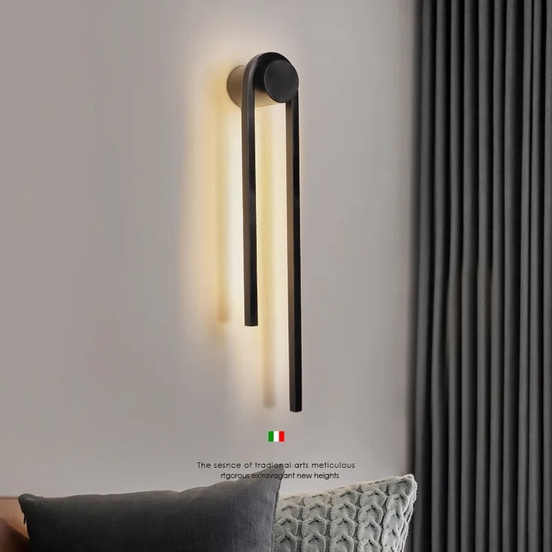 "applique murale led en forme de u pour décoration nordique moderne"