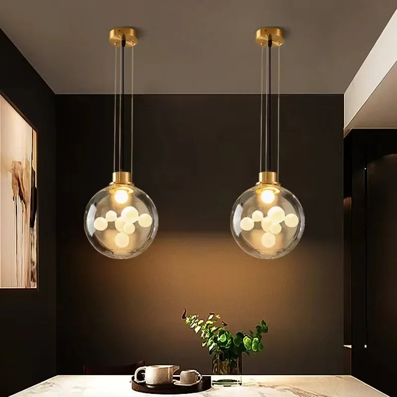 Sopa Globe Pendant Lamp Italy Bubble Glass Chandelier Suspension Hanging Light for Dining Living Room Kitchen