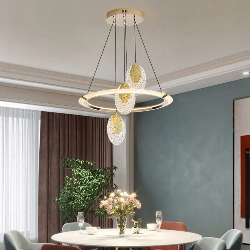 lustre en cristal lumineux moderne pour décoration intérieure élégante