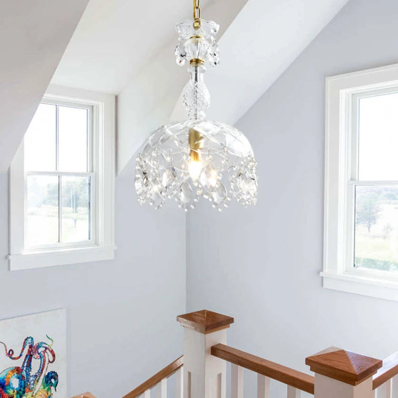 lustre rétro en cristal pour décoration intérieure élégante