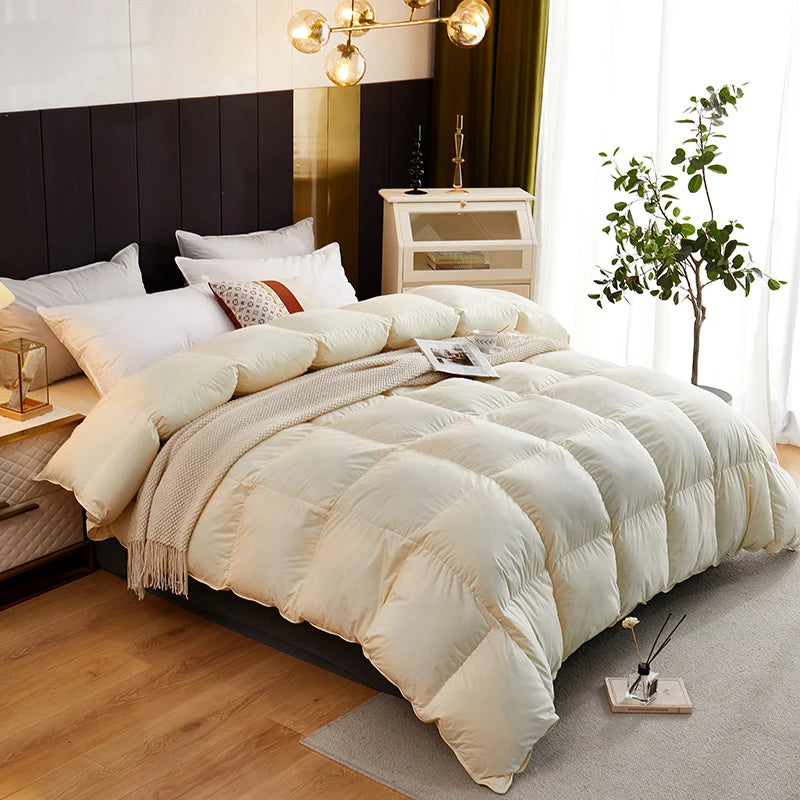 couette en duvet d'oie douce pour hiver et automne