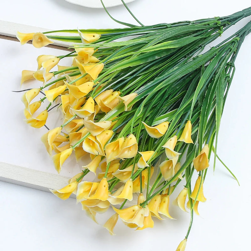 bouquet de lys calla artificiels pour décoration intérieure et extérieure