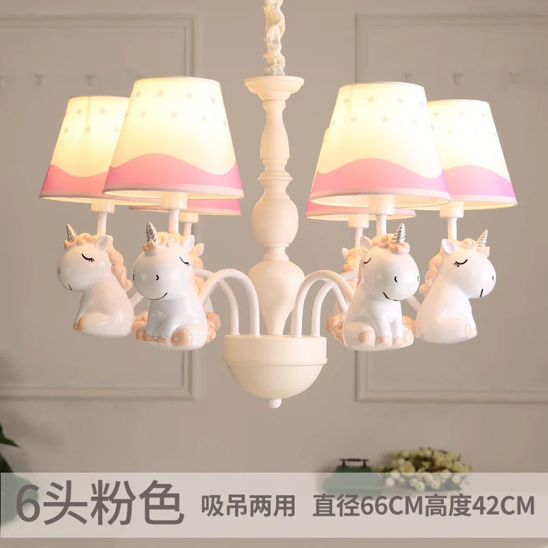 lustre licorne pour jardin d'enfants et chambre à coucher