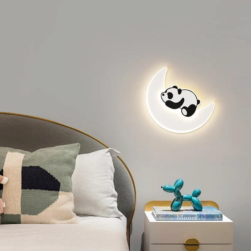 applique murale créative panda astronaute pour chambre d'enfants