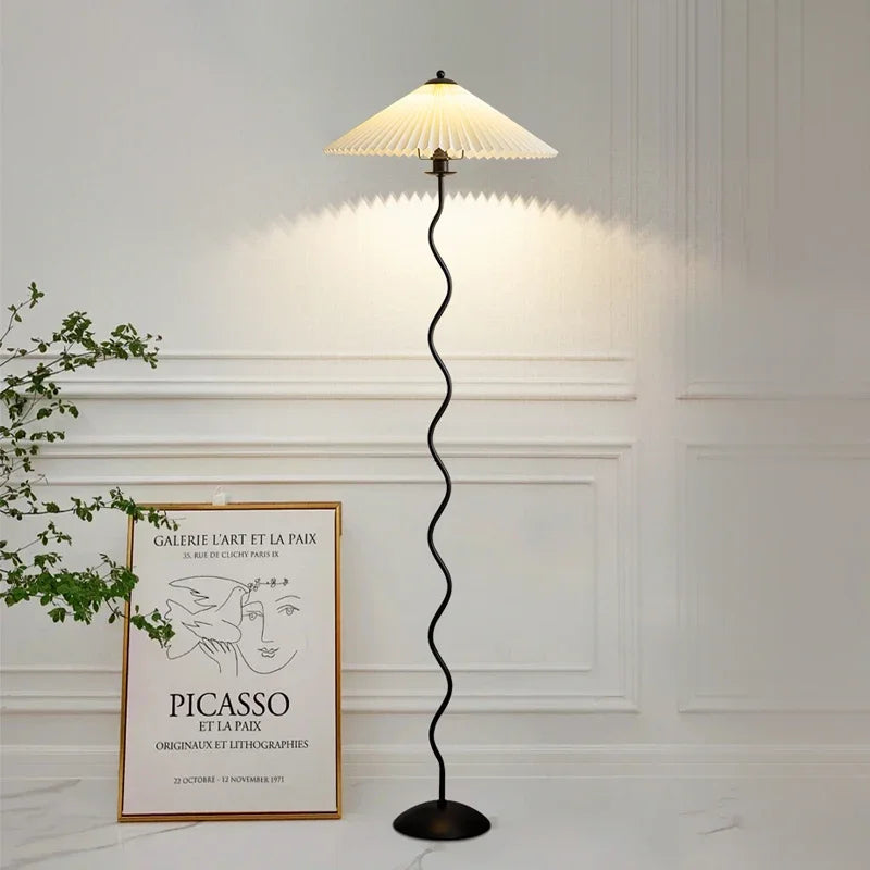 lampadaire en tissu plissé nordique décoration artisanale pour la maison