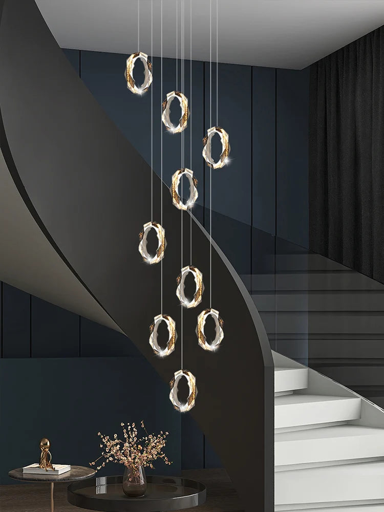 lustre design nordique pour loft et escaliers élégant