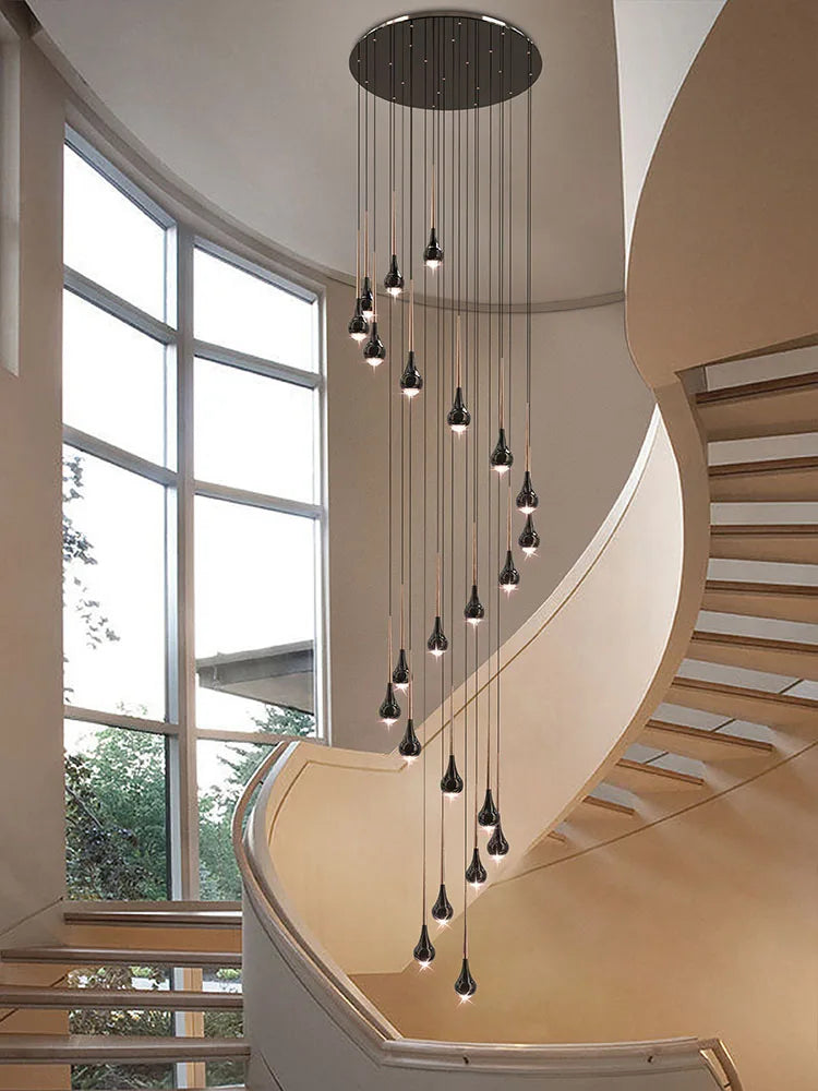 suspension moderne à led pour escalier et intérieur