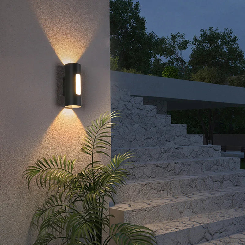 12W Outdoor LED Wall Lamp IP65 Waterproof Simple Up and Down Lighting Porch Garden Lights Home Sconce Decorative COB Spotlight