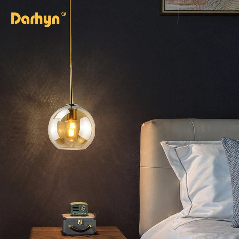lampe suspendue en verre design moderne pour loft