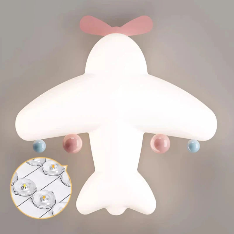 plafonnier mignon en forme d'avion pour enfant romantique et simple