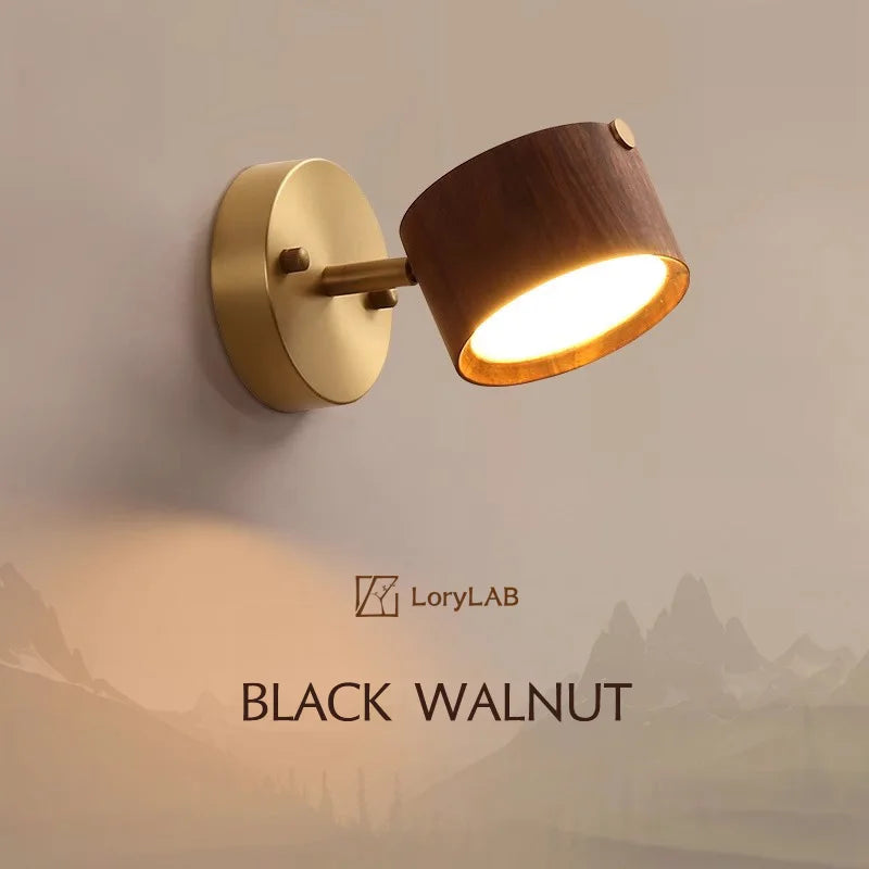 Walnut wood and Brass base, Modern Wabi-sabi, Indoor Sconces Wall Lighting for Corridor, Hallway, Foyer, living room, Bedroom