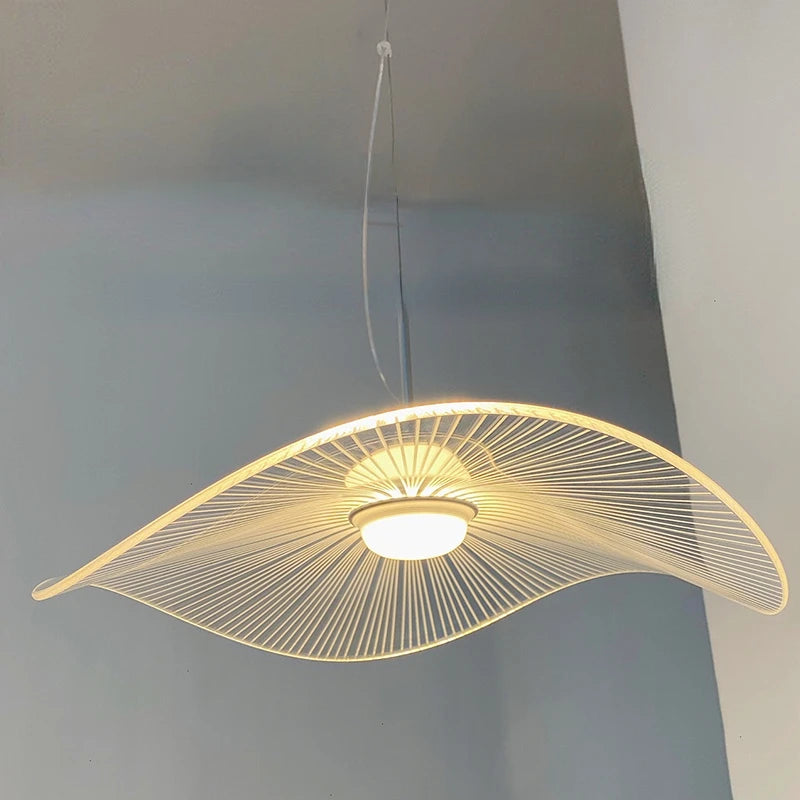 lustre nordique led acrylique design vagues postmoderne