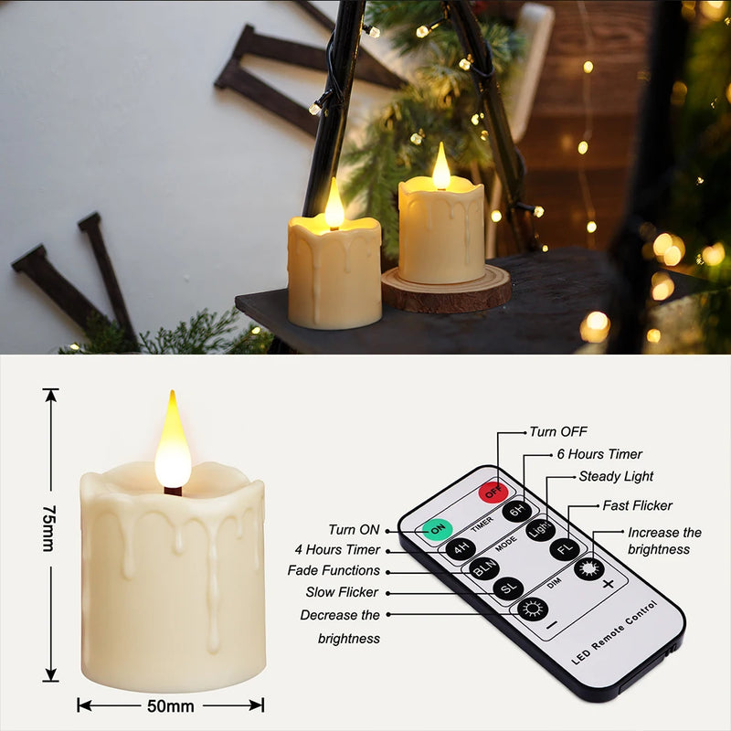 bougie led rechargeable avec télécommande pour décoration festive