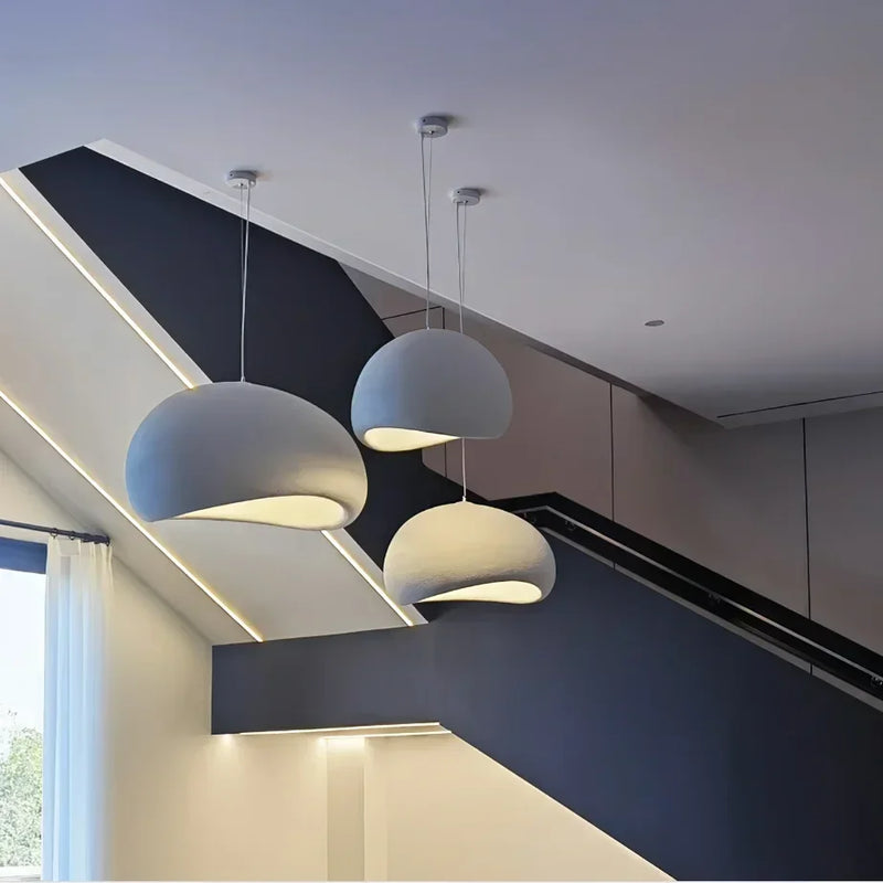 Japanese Pendant Light Resin Suspension Ceiling Chandelier Hanging Lamp for Living Dining Room Kitchen Loft Staircase