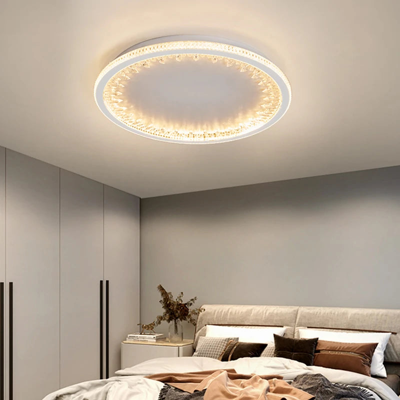 plafonnier moderne à leds avec télécommande design créatif intérieur