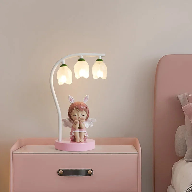 lampe de bureau pour enfants dessin animé lapin princesse mignon