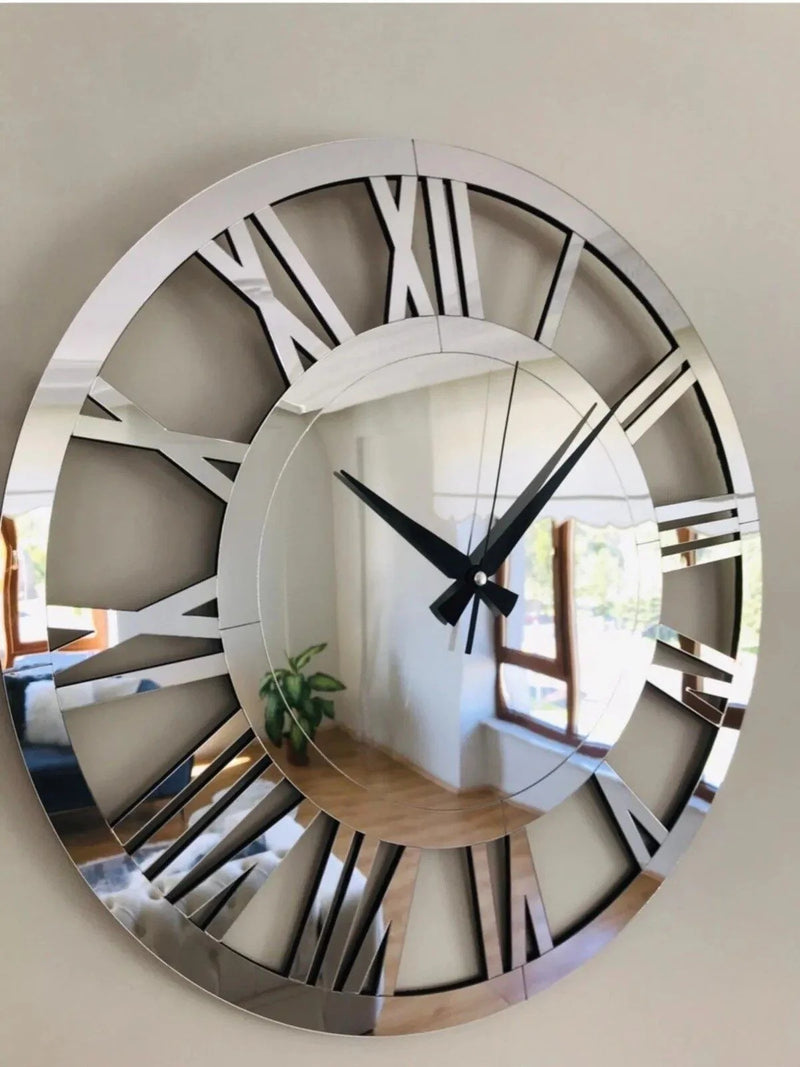 horloge murale miroir design moderne 3d silencieuse pour décoration intérieure