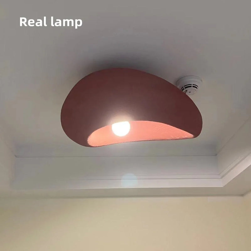 Nordic minimalist Wabi Sabi E27 Led Ceiling Light Modern Japanese Cream style bedroom ceiling light gloss decorative luminaire