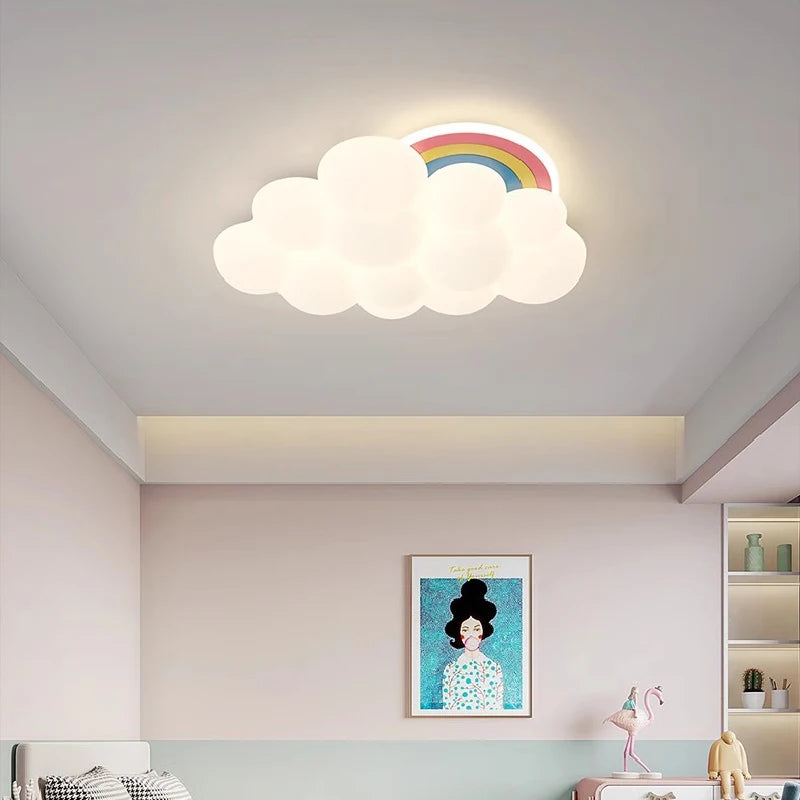 plafonnier nuage arc-en-ciel à led pour chambre d'enfant