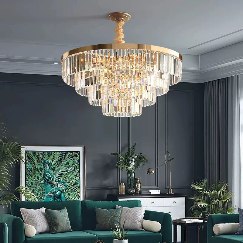 lustre en cristal luxe pour décoration intérieure et éclairage élégant