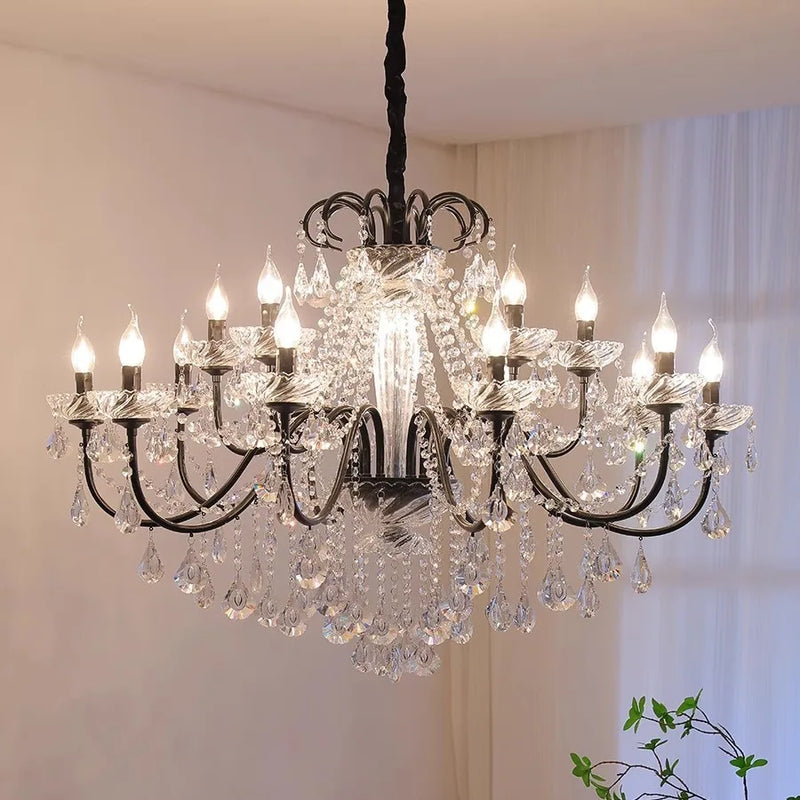 lustre moderne en cristal pour décoration intérieure élégante