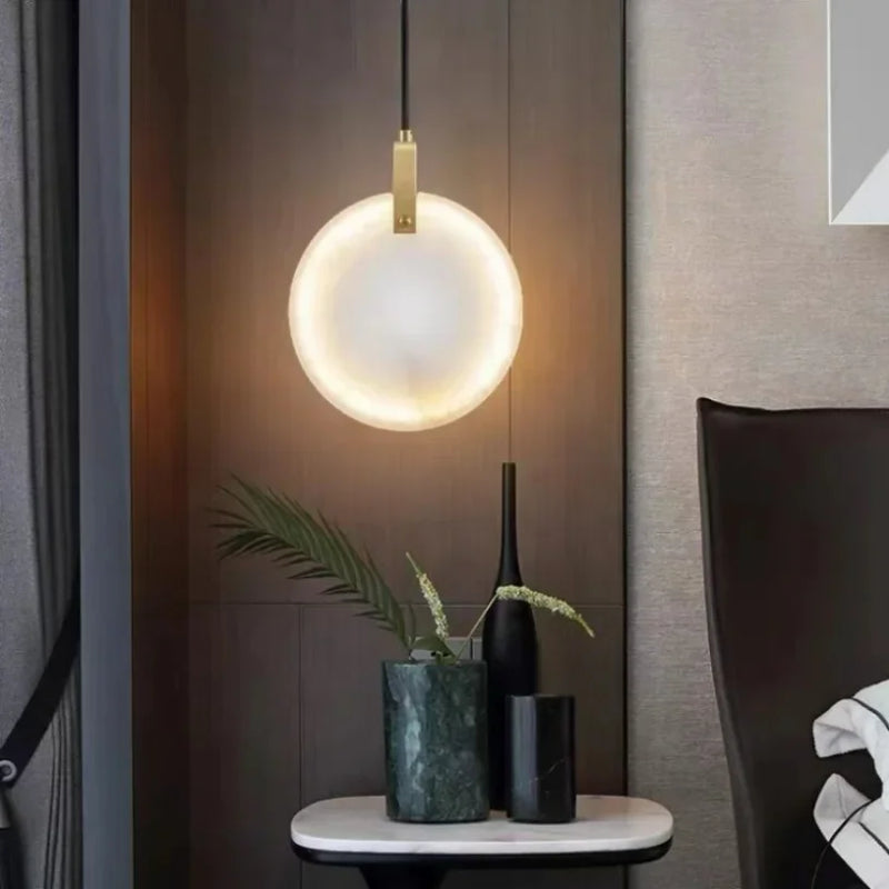 lustre suspendu moderne en marbre pour décoration ronde