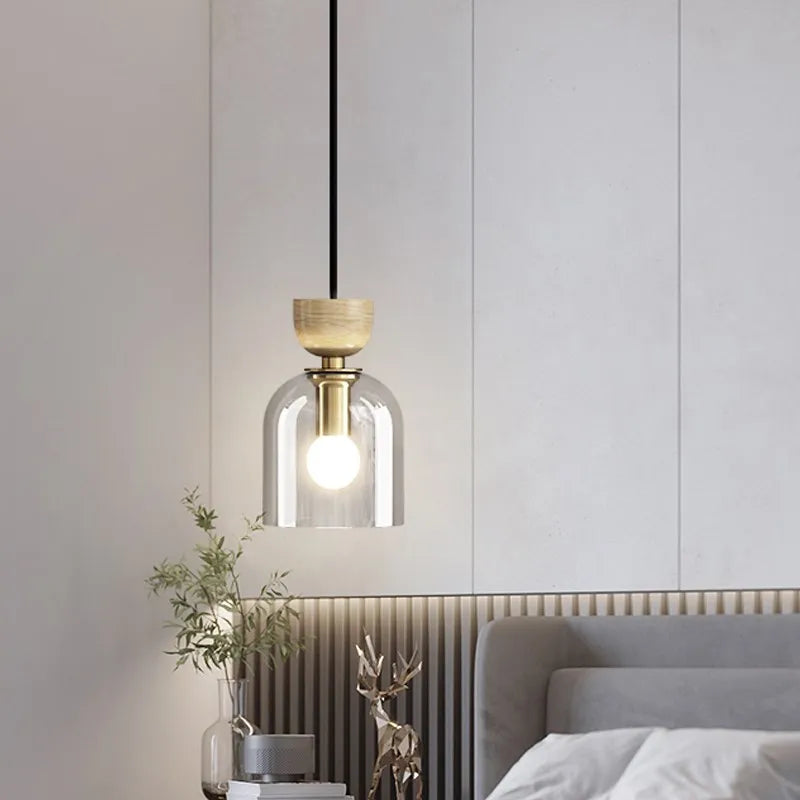 Suspension LED en verre au design nordique minimaliste