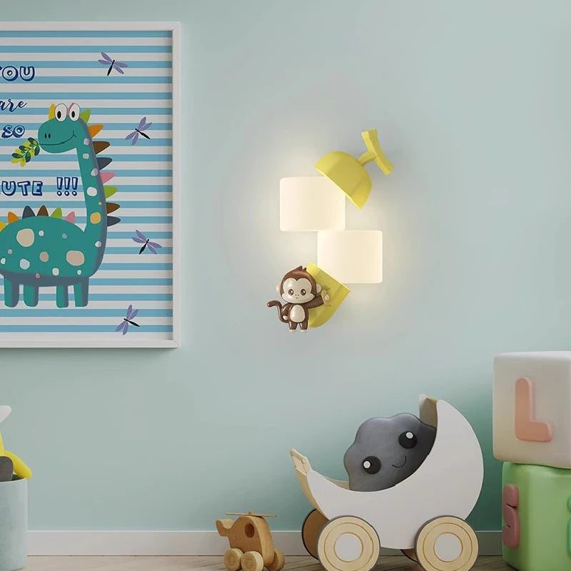 applique murale led en forme de lapin panda pour enfant