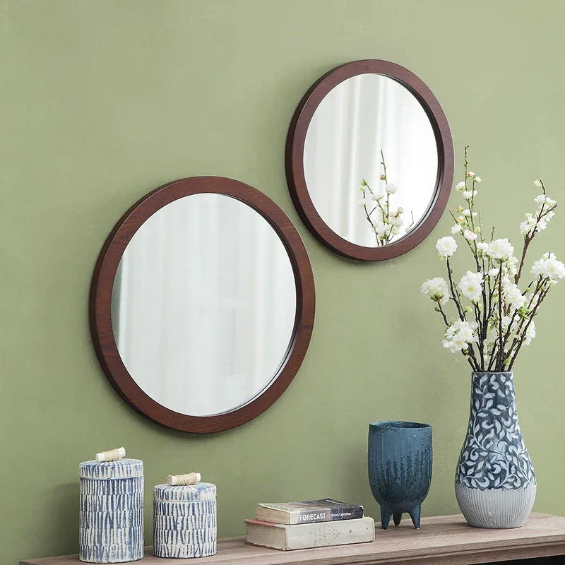 miroir vintage mural en bois de frêne pour salle de bain