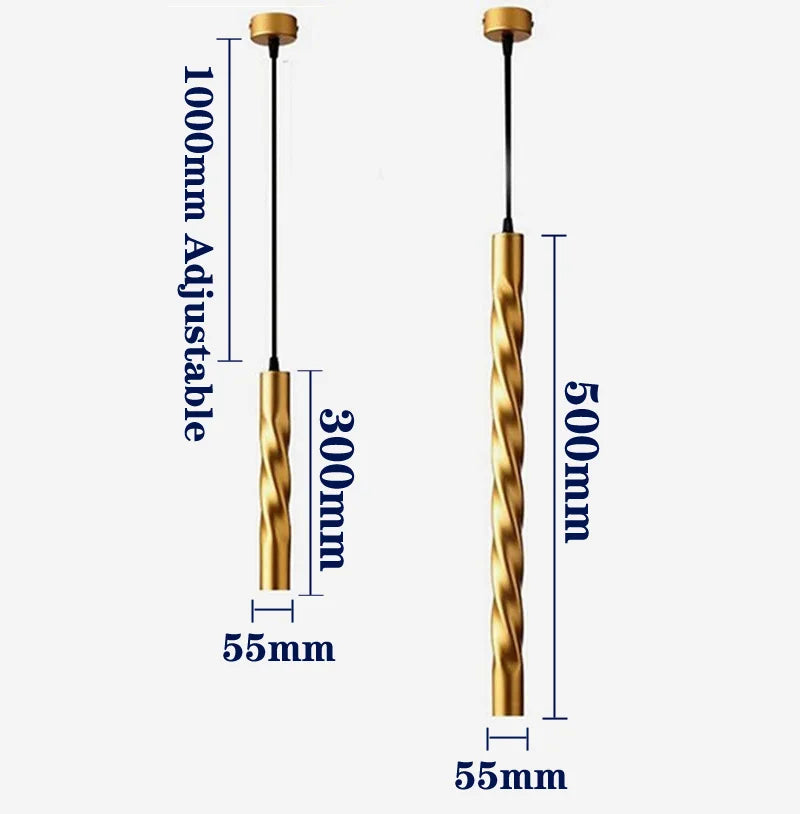 suspension led cylindrique à intensité variable pour décoration intérieure