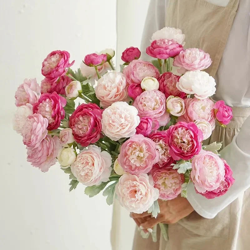 bouquet de pivoines artificielles pour décoration mariage fête