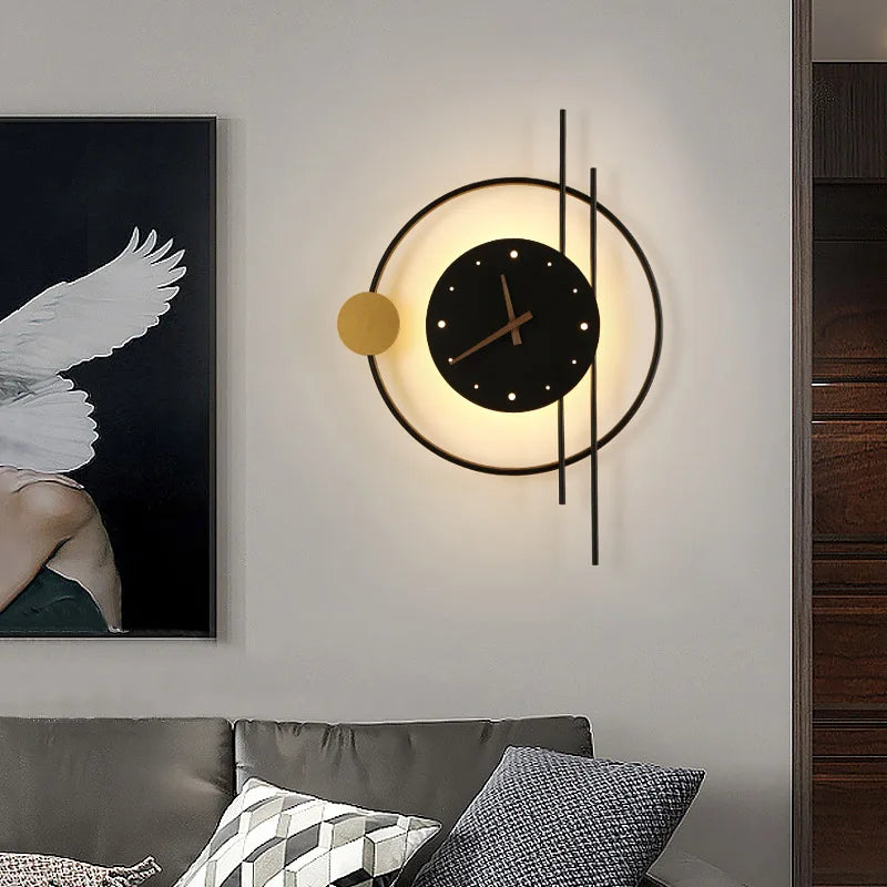 horloge murale led en fer acrylique design nordique élégant