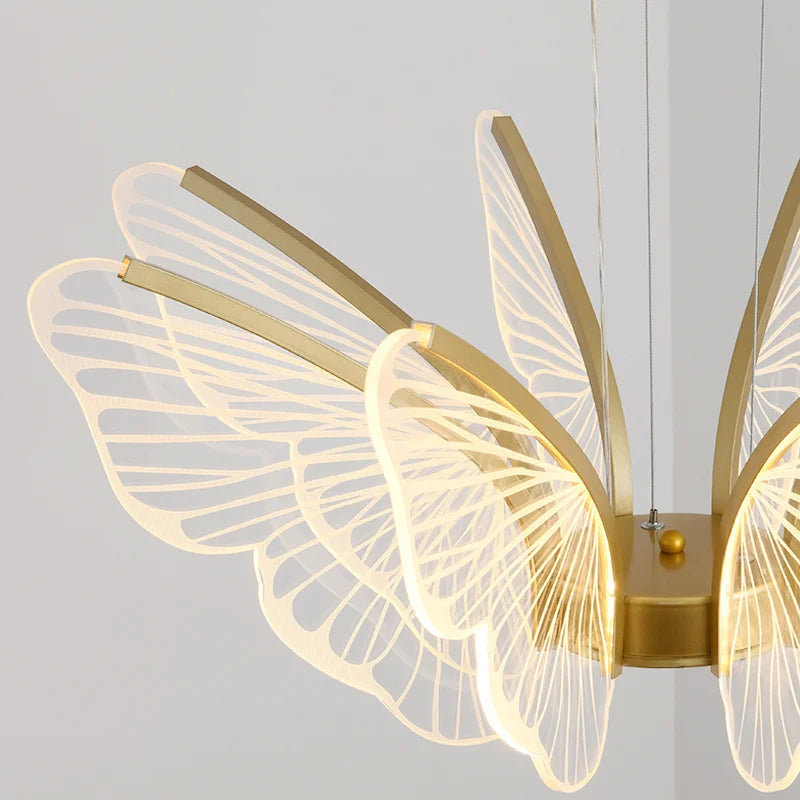 lustre led papillon design nordique moderne pour intérieur décoratif