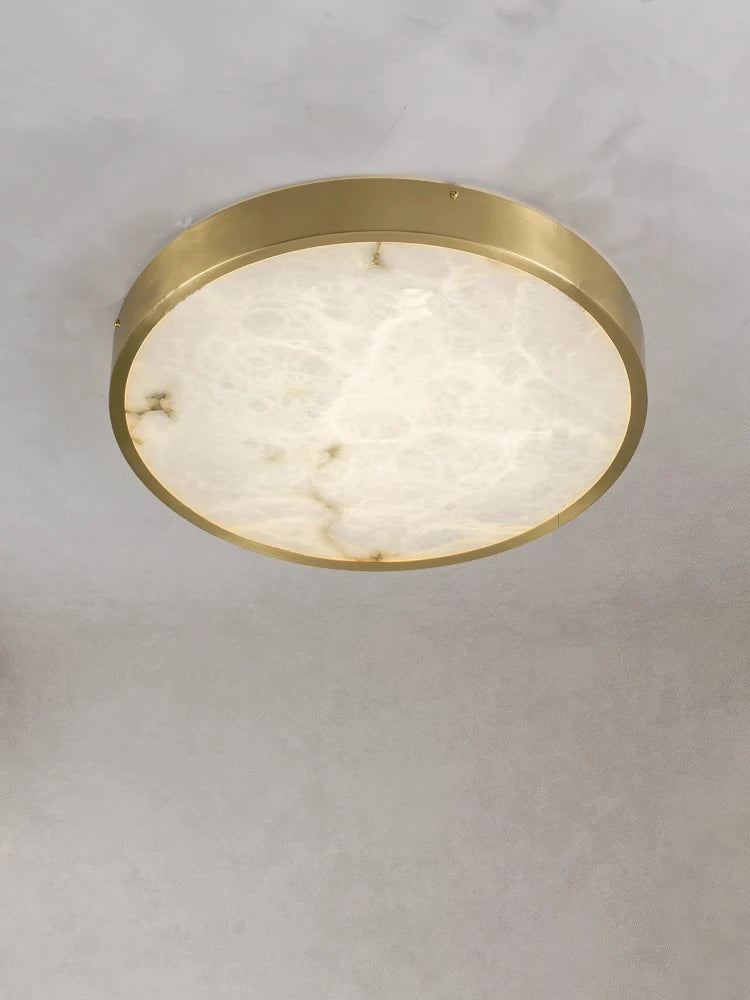 plafonnier led en marbre au design moderne en cuivre brossé