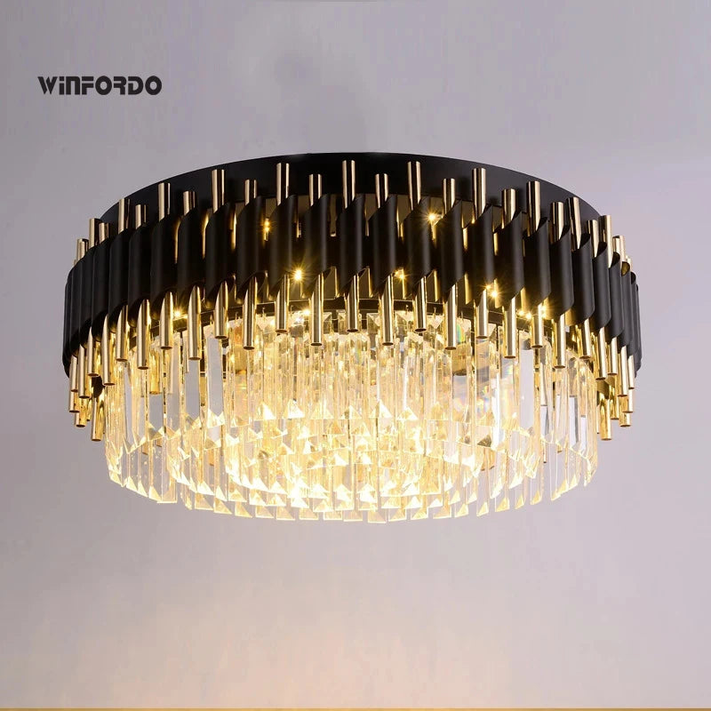 lustre led moderne en cristal de luxe éclairage décoratif