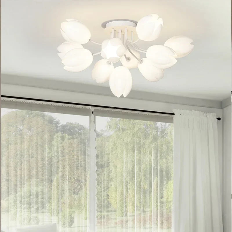 lustre moderne à led en fleurs de lys pour intérieur décoratif