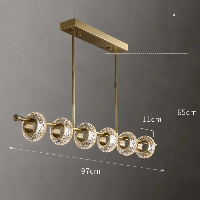 lustre nordique en verre craquelé style moderne minimaliste avec leds