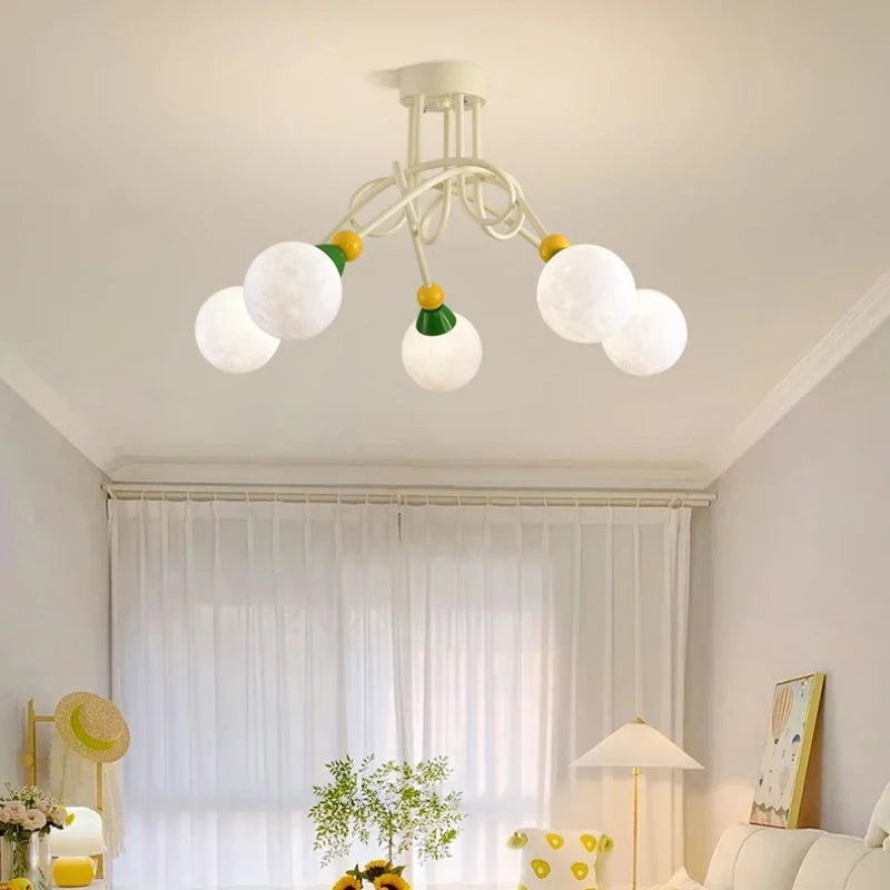 lustre nordique coloré pour chambre d'enfant moderne et simple