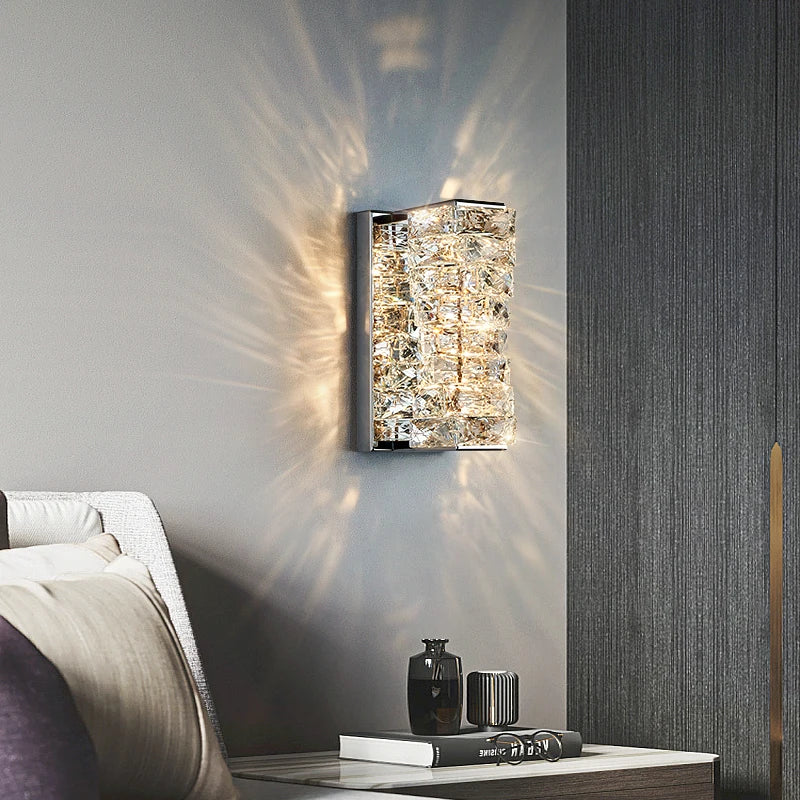 applique murale led moderne en cristal k9 de luxe décorative