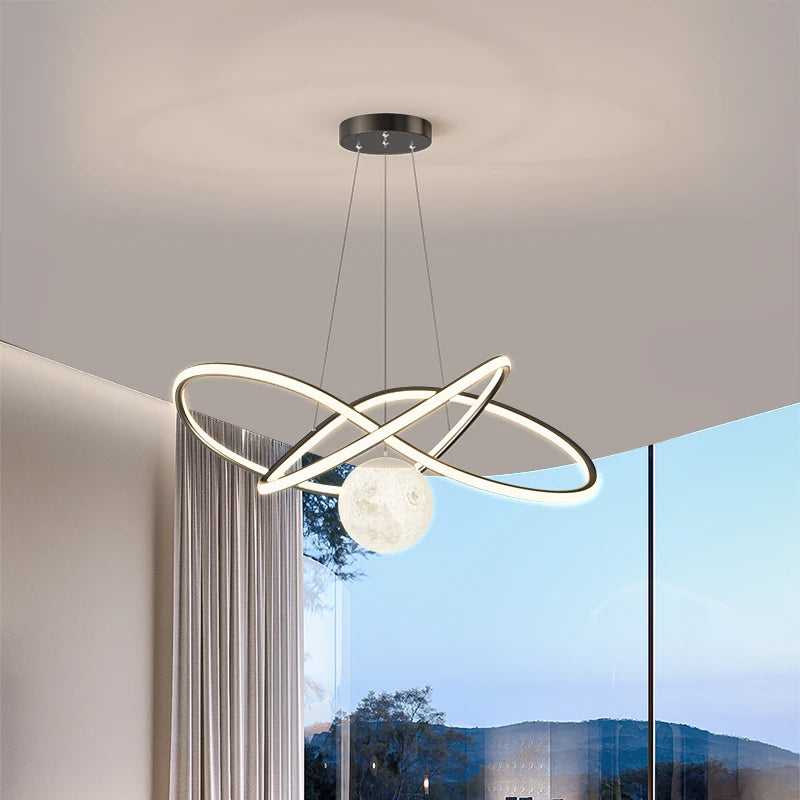 suspension moderne en aluminium pour décoration intérieure élégante