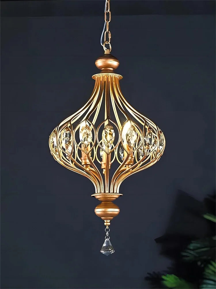 lustre rétro français en cristal style vintage suspension