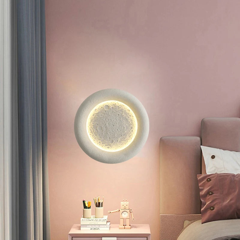 applique murale led ronde en forme de lune design art déco interchangeable