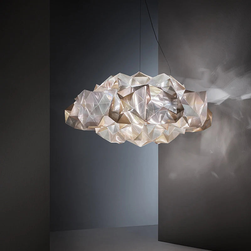 suspension lumière acrylique nuage diamant moderne led personnalisé