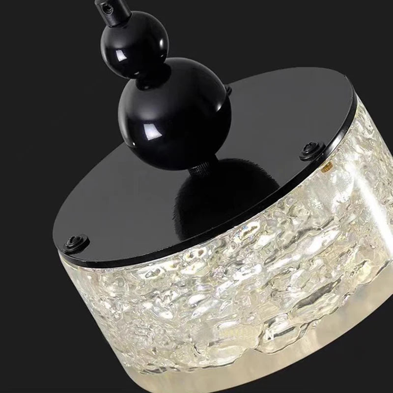 plafonnier led en résine transparente et métal noir style moderne