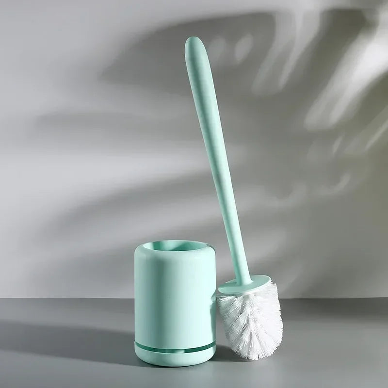 outil de nettoyage brosse de toilette avec support mural et rangement