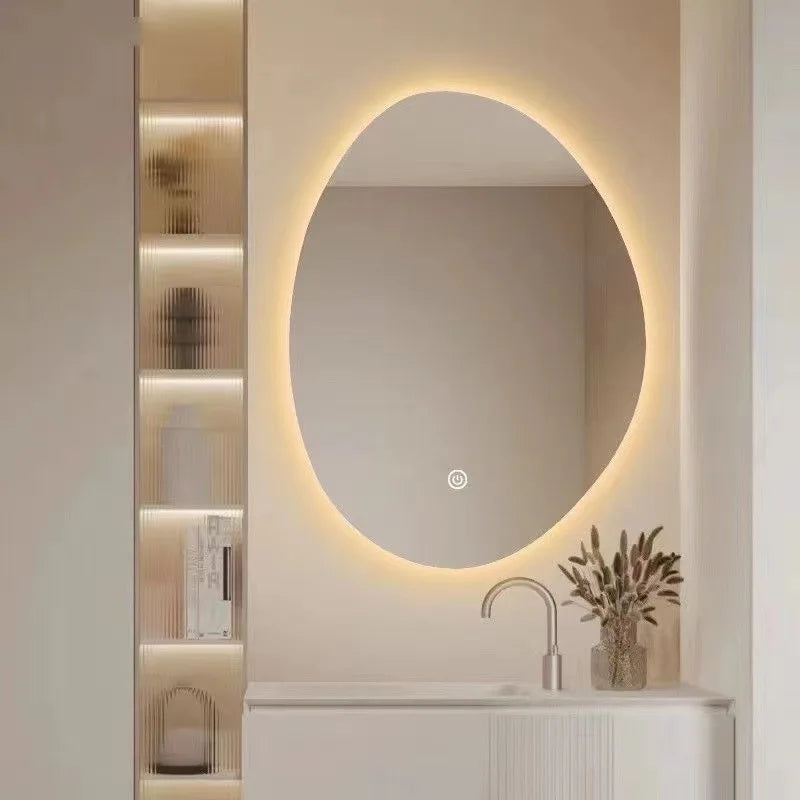 miroir à led forme irrégulière pour dressing intelligent et salle de bain