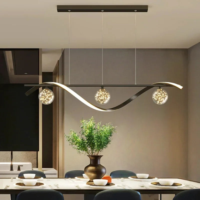 suspension led minimalistes en verre gradation luminaire domestique