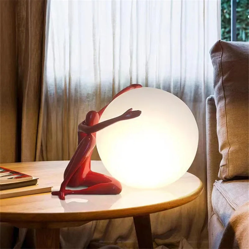 lampe de table créative design ballon humanoïde artistique