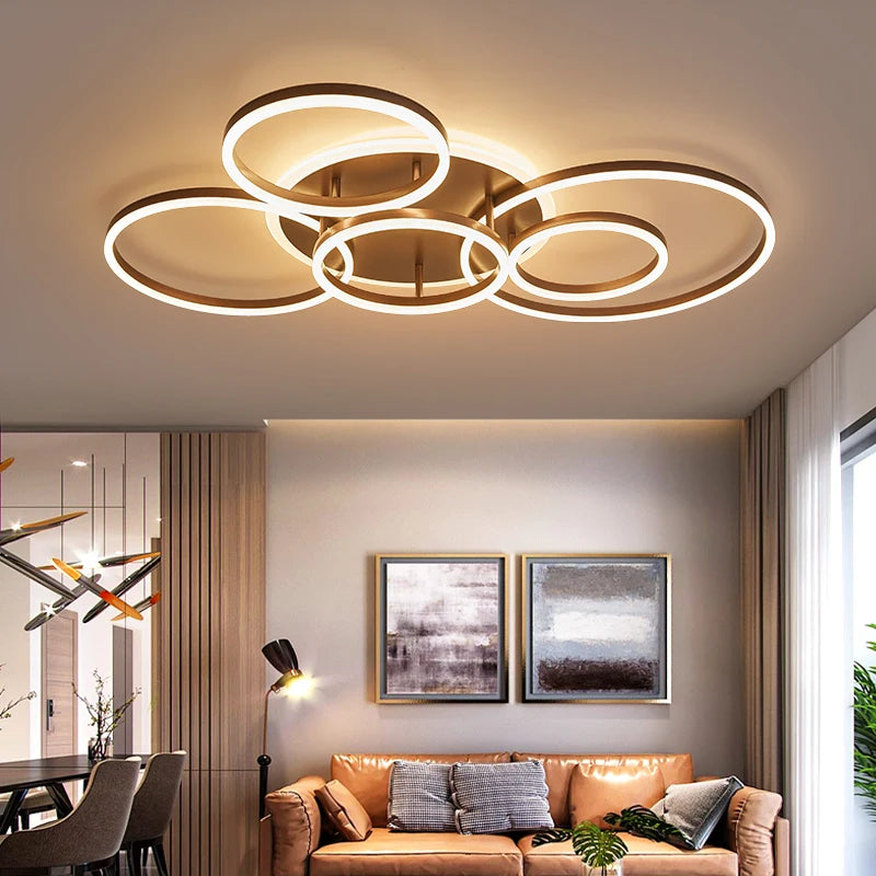 lustre led moderne minimaliste à intensité variable pour éclairage intérieur