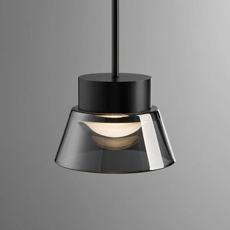 lustre minimaliste en verre design nordique avec suspension led